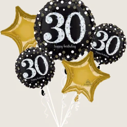 Sparkling 30 Balloon Bouquet | 5 pcs