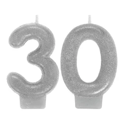 Sparkling Celebration 30 Numeral Candles | 2pc