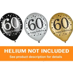 Sparkling Celebration "60" Latex Balloons | 15ct