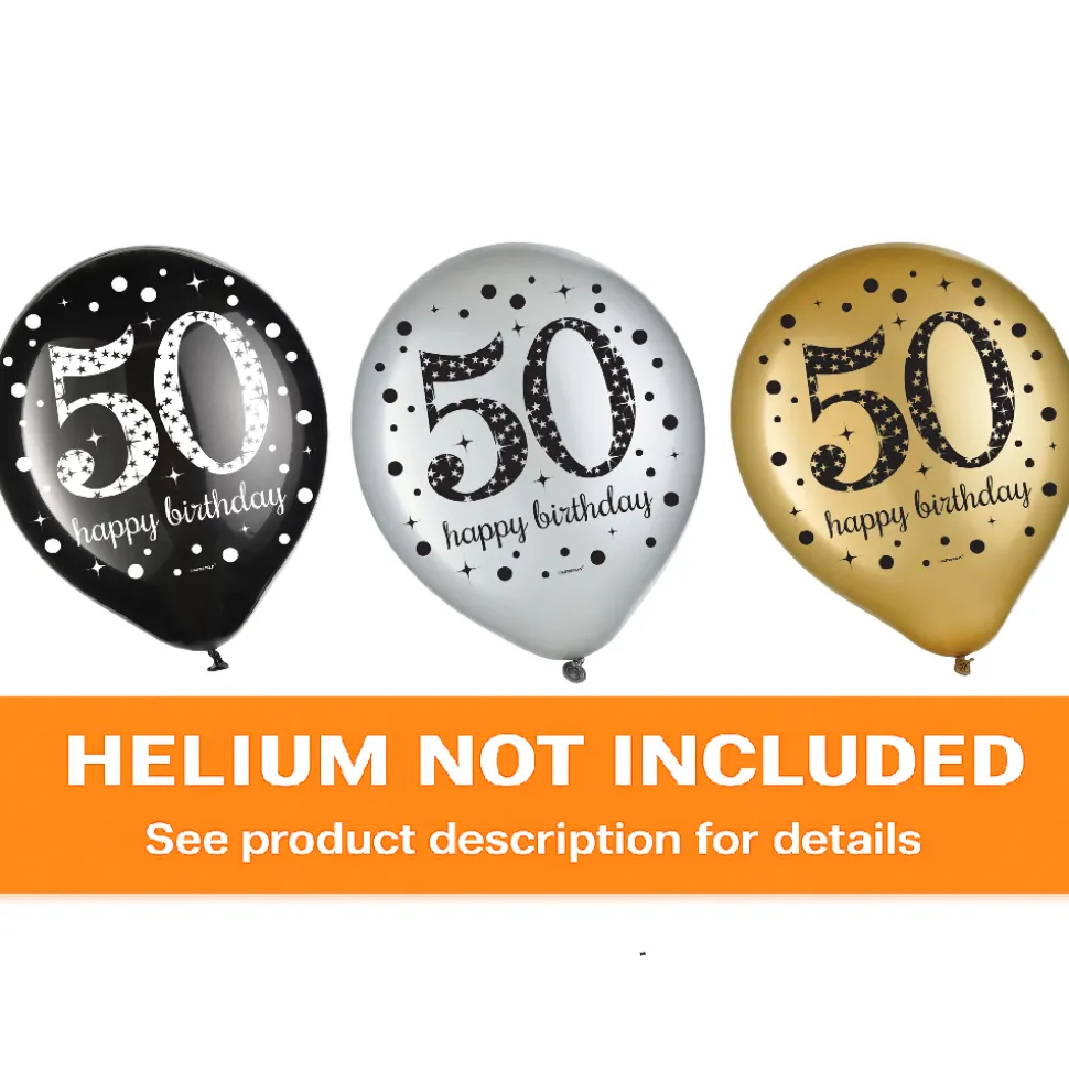 Sparkling Celebration "50" Latex Balloons | 15ct