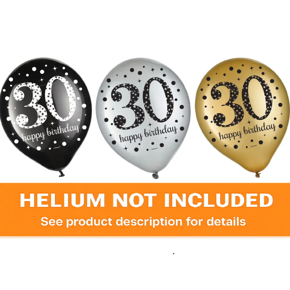 Sparkling Celebration "30" Latex Balloons | 15ct