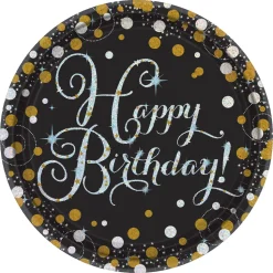 Sparkling Celebration Paper Plates, Happy Birthday, 7" | 8ct