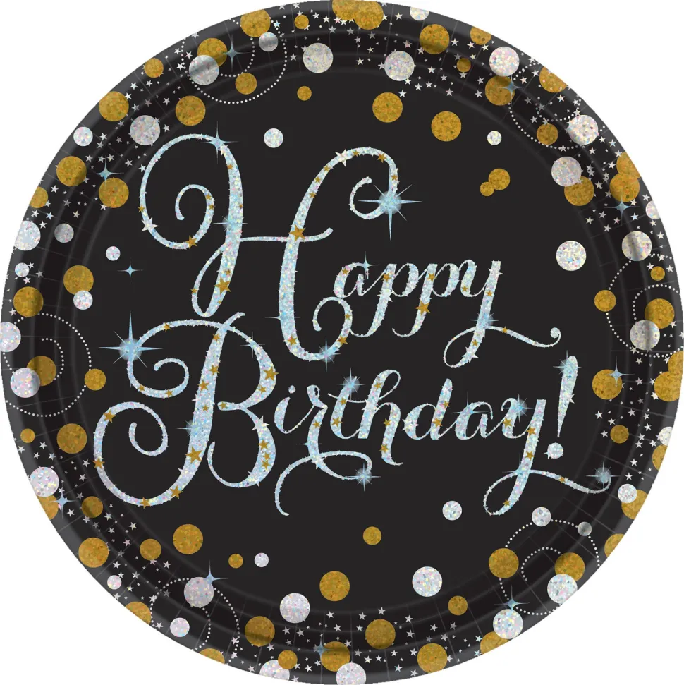 Sparkling Celebration Paper Plates, Happy Birthday, 7" | 8ct