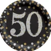 Sparkling Celebration "50" Round Plates, 7" | 8 ct