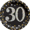 Sparkling Celebration "30" Round Plates, 7" | 8ct