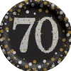 Sparkling Celebration "70" Round Plates, 7" | 8 ct