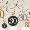 Sparkling Celebration 30th Birthday Swirl Decorations | 12 ct