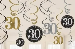 Sparkling Celebration 30th Birthday Swirl Decorations | 12 ct