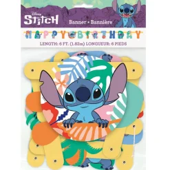 Stitch Happy Birthday Banner 6' | 1ct