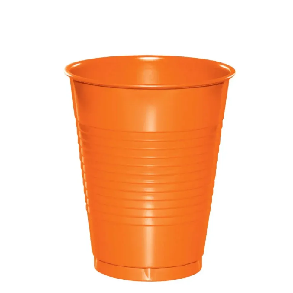 Sunkissed Orange Plastic Cups 16oz | 20ct