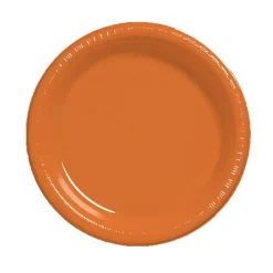 Sunkissed Orange Plastic Plates 7" | 20ct