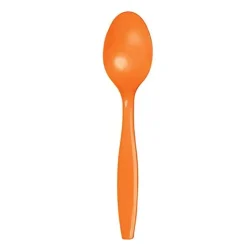 Sunkissed Orange Plastic Spoons | 24ct