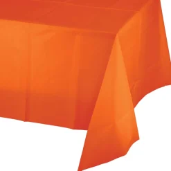 Sunkissed Orange Plastic Tablecover 54"x108" | 1ct