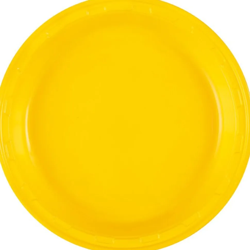 Sunshine Yellow Plastic Plate 10in | 50ct