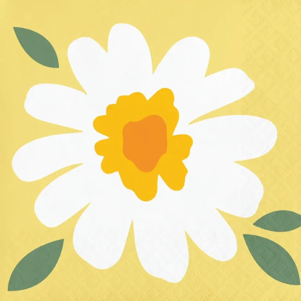 Sweet Daisy Paper Beverage Napkins | 16ct