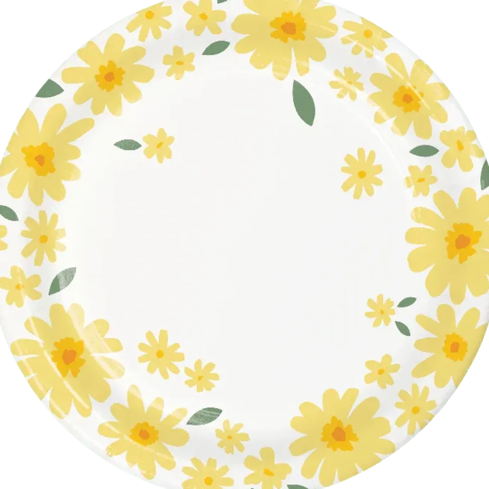 Sweet Daisy Paper Dessert Plate 7" | 8ct