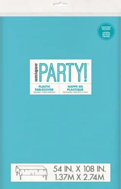 Teal Flannel Back Table Cover – 54 in x 108 in | 1ct