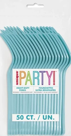 Teal Premium Plastic Forks | 50ct