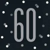 60th Birthday Black Lunch Napkins | 16ct