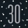 30th Birthday Black Lunch Napkins | 16ct