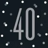 40th Birthday Black Lunch Napkins | 16ct
