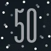 50th Birthday Black Lunch Napkins | 16ct