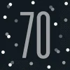 70th Birthday Black Lunch Napkins | 16ct