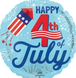 4th Of July Bursts Mylar Balloon 18" | 1 ct