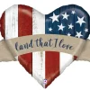 4th Of July Land That I Love Heart SuperShape Mylar Balloon 32" | 1 ct