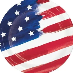 4th Of July Painterly Patriotic Lunch Plates 8 3/4" | 8ct
