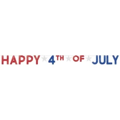 4th Of July Patriotic Glitter Banner 12' | 1ct
