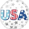 4th Of July USA Star Bursts Mylar Balloon 18" | 1 ct