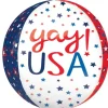 4th Of July Yay USA Orbz Balloon | 1ct