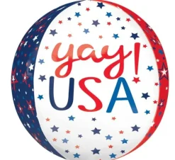 4th Of July Yay USA Orbz Balloon | 1ct