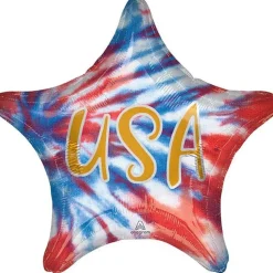 Tie-Dye USA Star Mylar Balloon 19" | 1ct