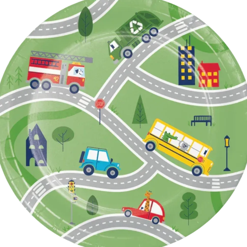 Transportation Time Desert Paper Plates 7" | 8 ct