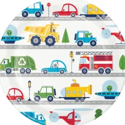 Transportation Time Lunch Paper Plates 9" | 8 ct