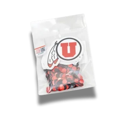 U of U U Feather Black-Red Deco-Fetti 2" | 24 ct