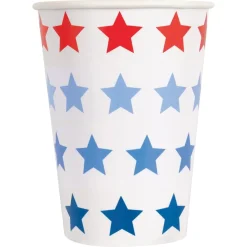 USA Patriotic Stars Paper Cups 12oz | 8 ct
