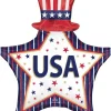 USA Stars and Stripes SuperShape Satin Mylar Balloon 30" | 1 ct