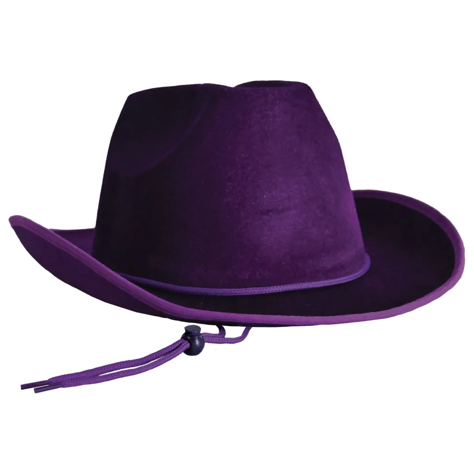 Velour Cowboy Hat - Purple | 1ct