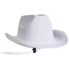 Velour Cowboy Hat - White | 1ct