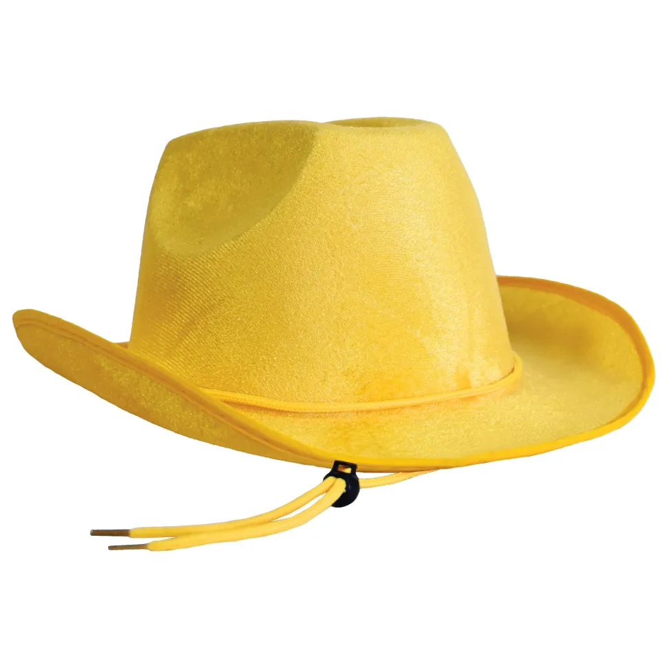 Velour Cowboy Hat - Yellow | 1ct