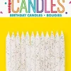 White/Glitter Spiral Candle | 24ct