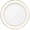 White Hammered Gold Edge Plate 7in | 8ct