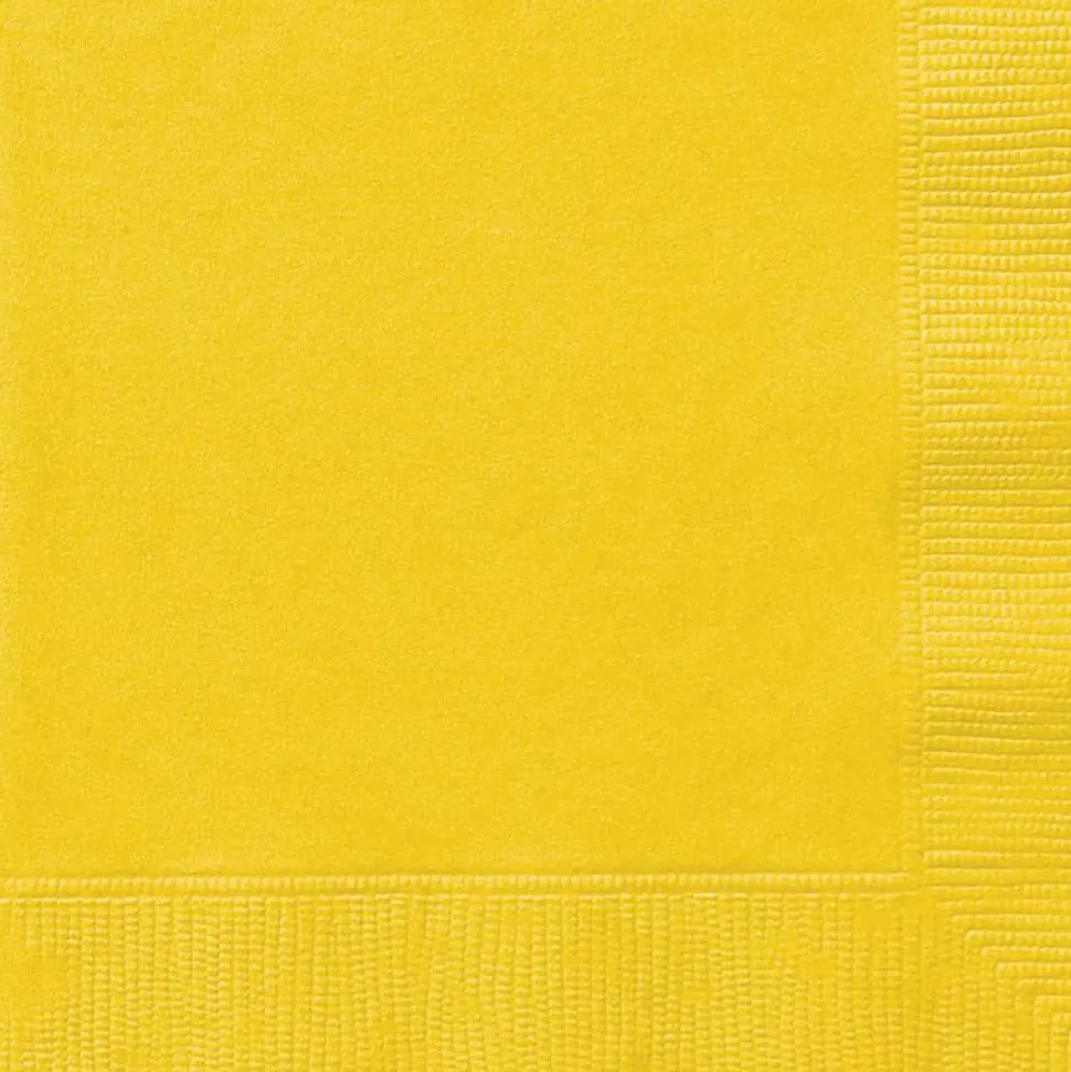 Yellow Beverage Napkins | 100ct